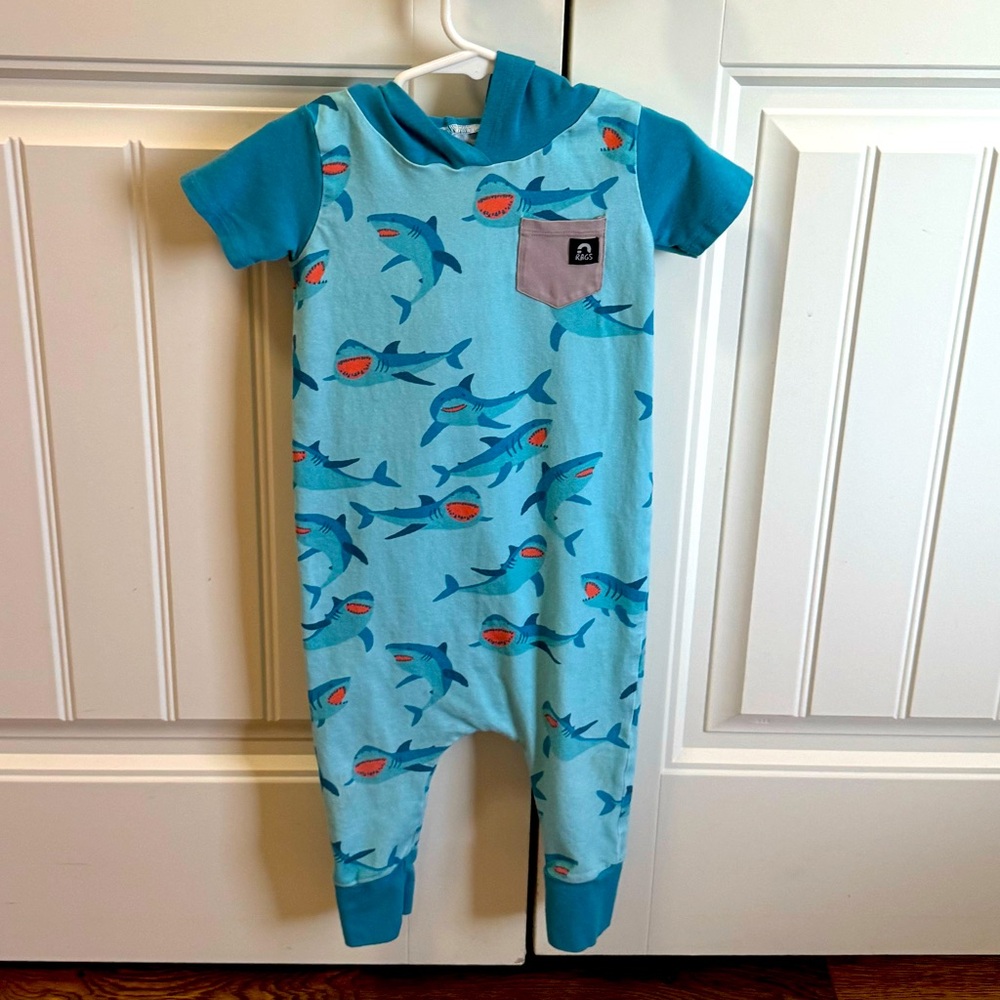 Rags to Raches Short Sleeve Romper with Hood